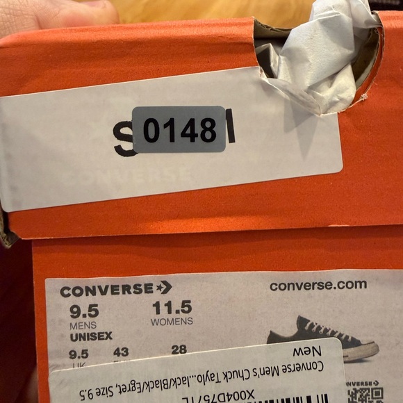 Converse Chuck Taylor All Star Low Black Monochrome Size 9.5 Mens 11.5 Womens - Picture 6 of 6